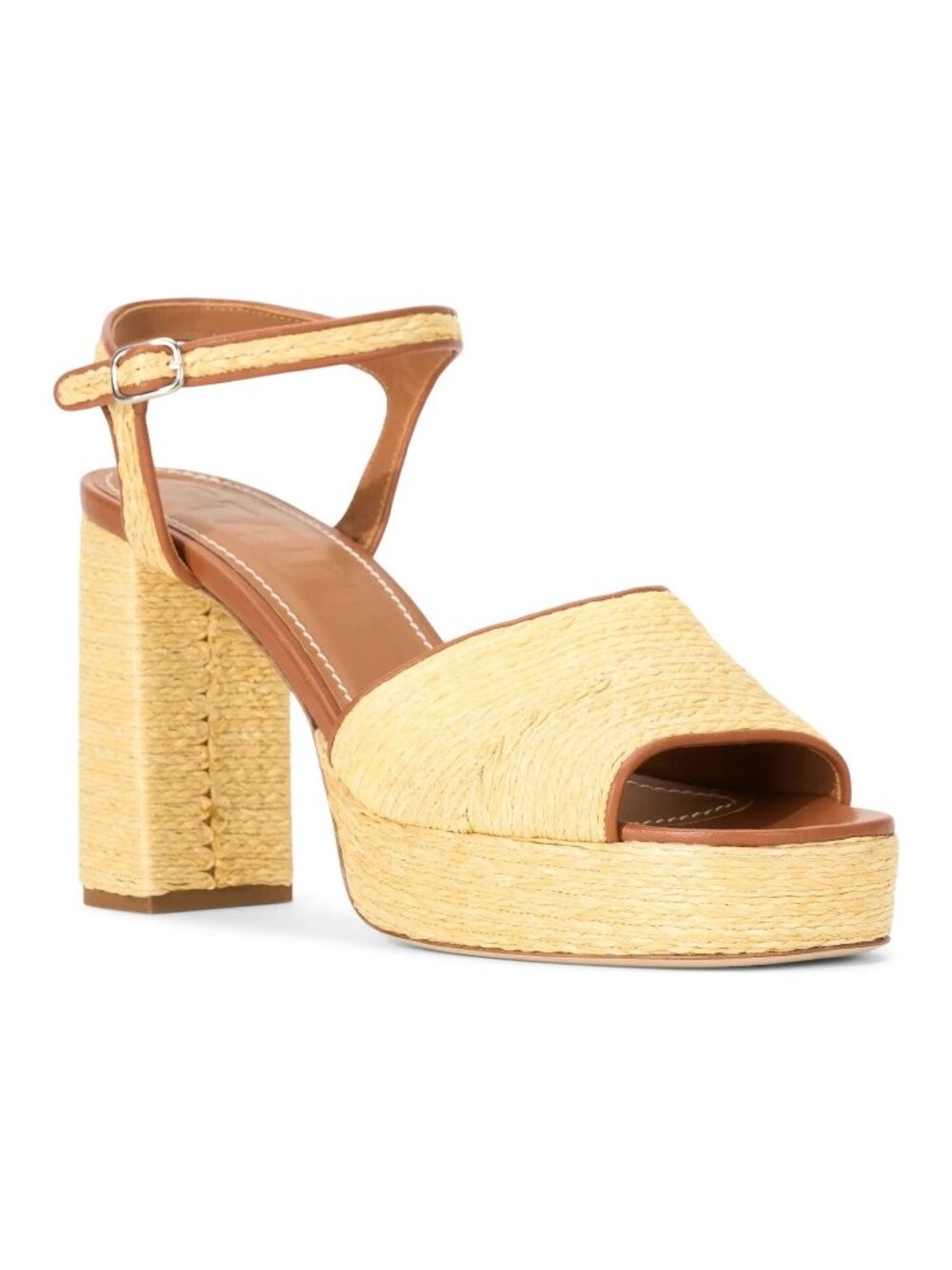 🆕 STAUD Raffia Jodie Platform Sandal Shoe Beige 7.5